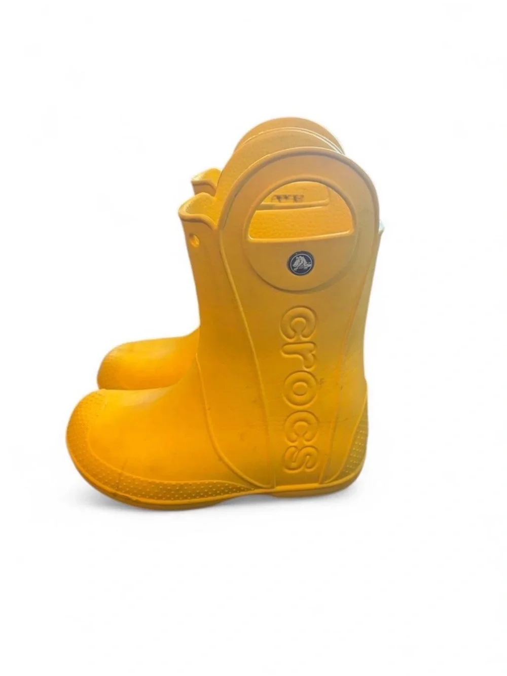 CROCS Kids' Bright Yellow Pull-On Rain Boots